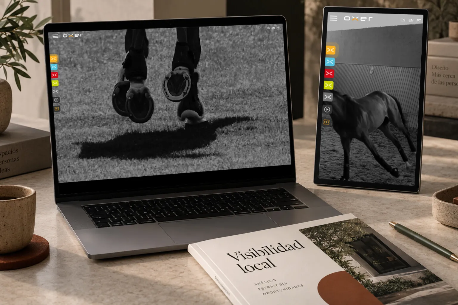 La web de Oxer Sport en varias pantallas