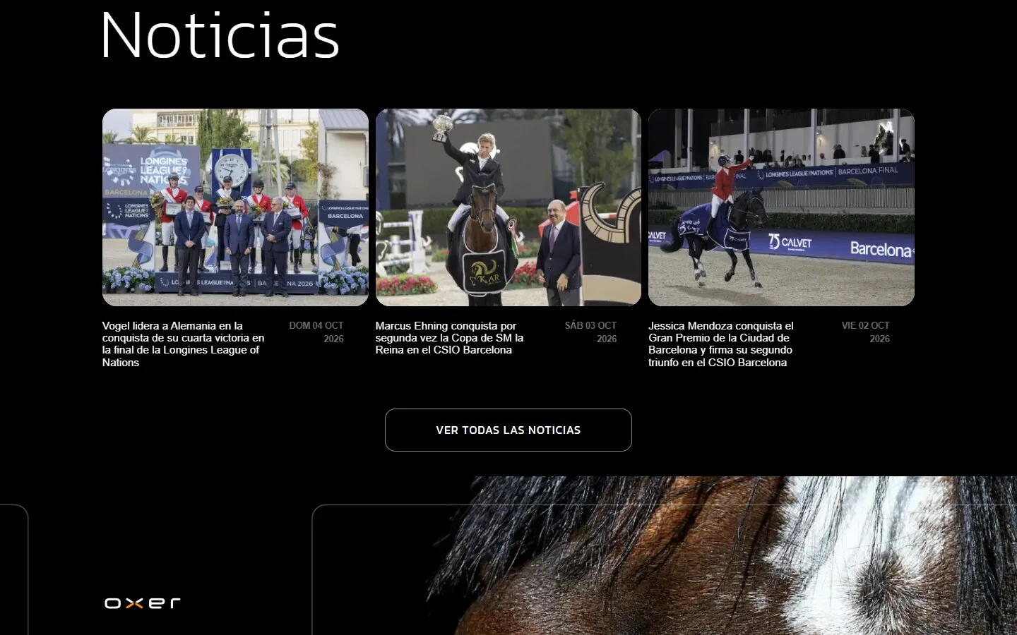 Otra sección de la web de Oxer Sport