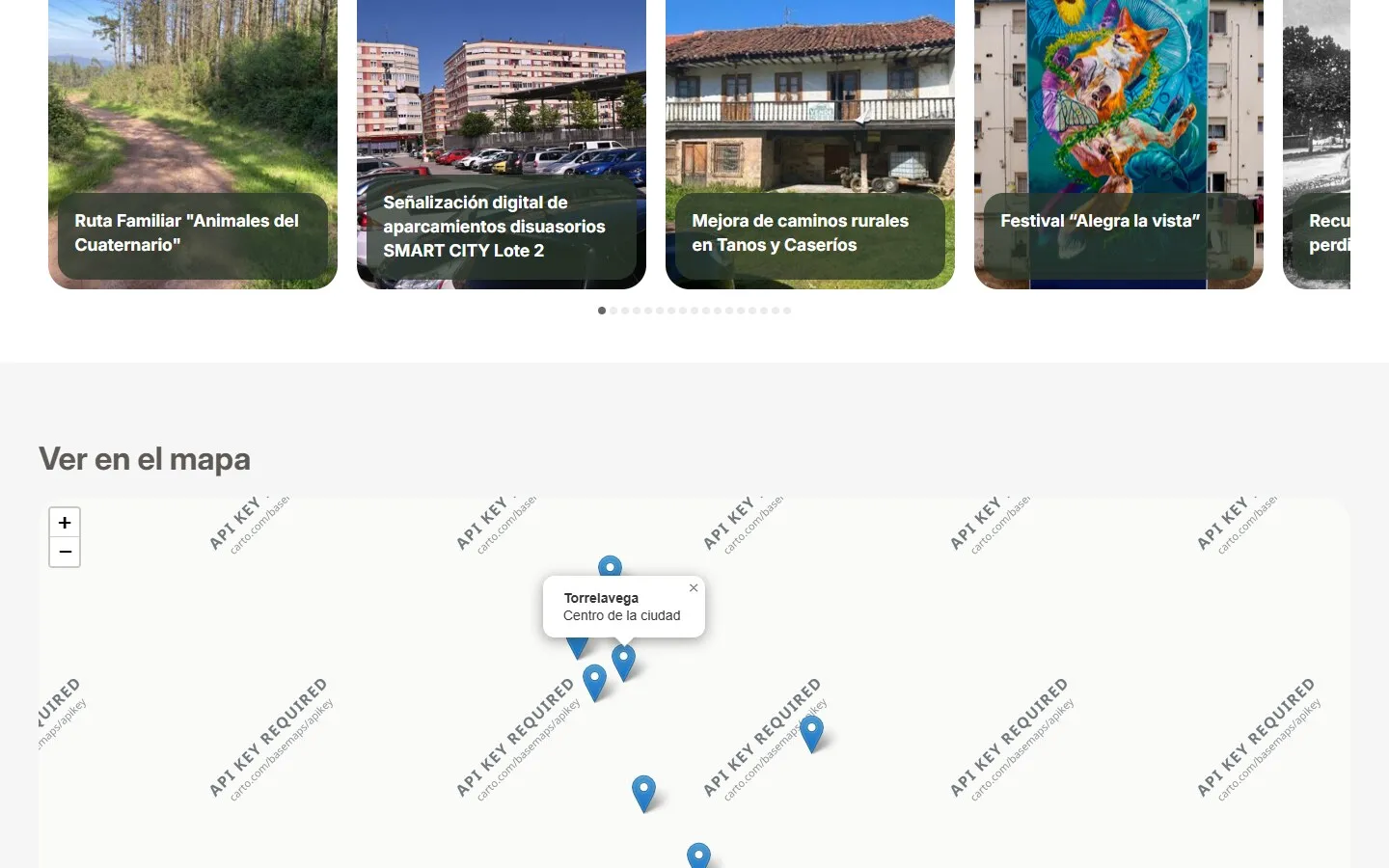 Otra sección de la web de Torrelavega 4.0