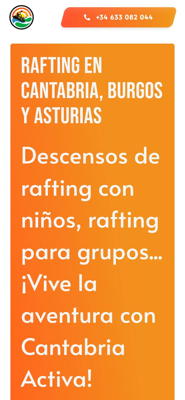 Web de Rafting en Cantabria en el móvil