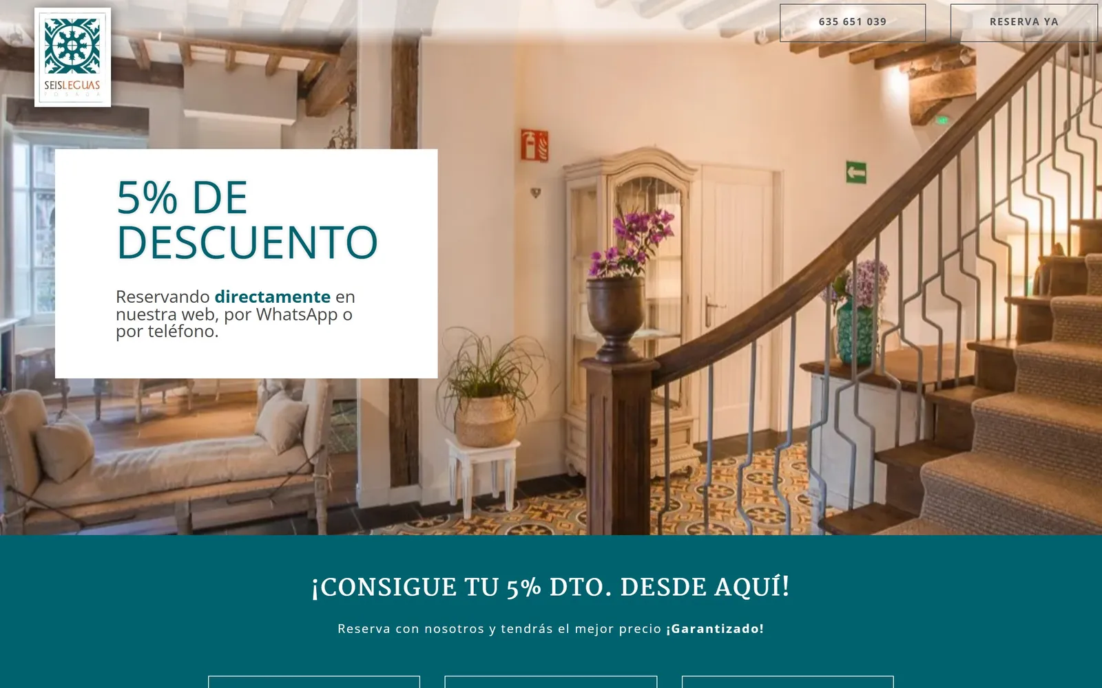 Web de Posada Seis Leguas, diseñada por Índole