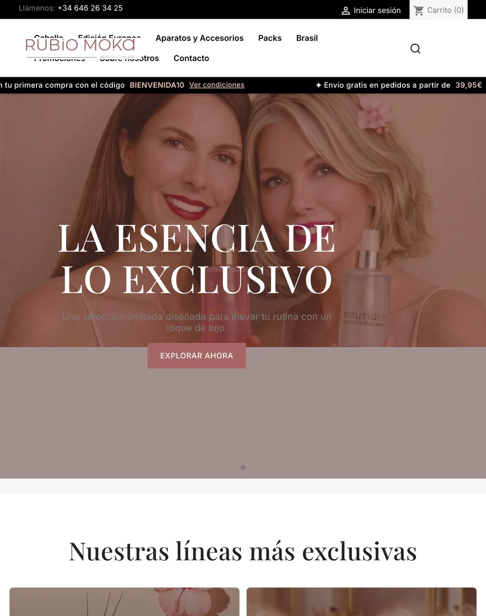 Web de Rubio Moka en la tableta