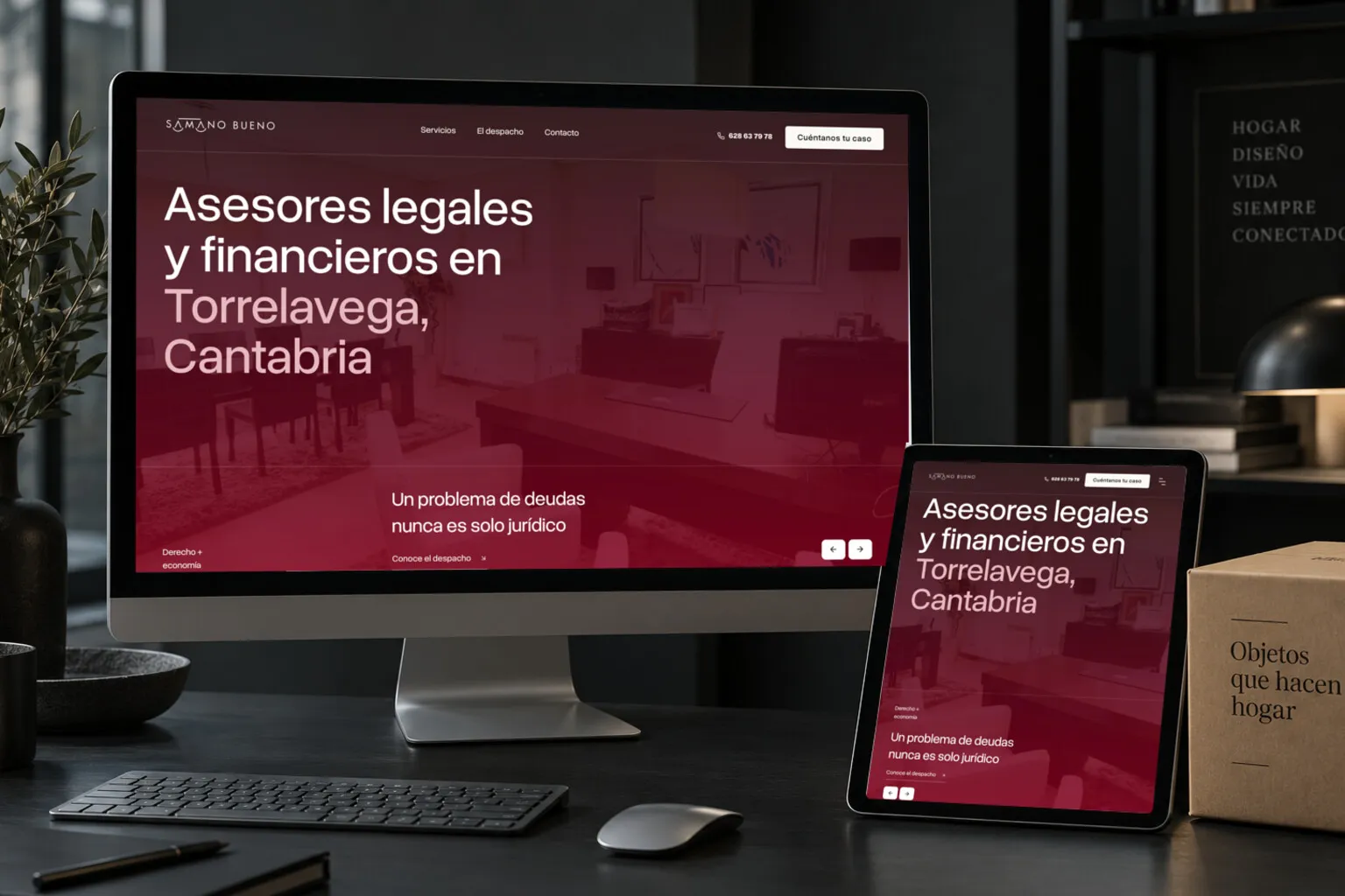 La web de Sámano Bueno en varias pantallas