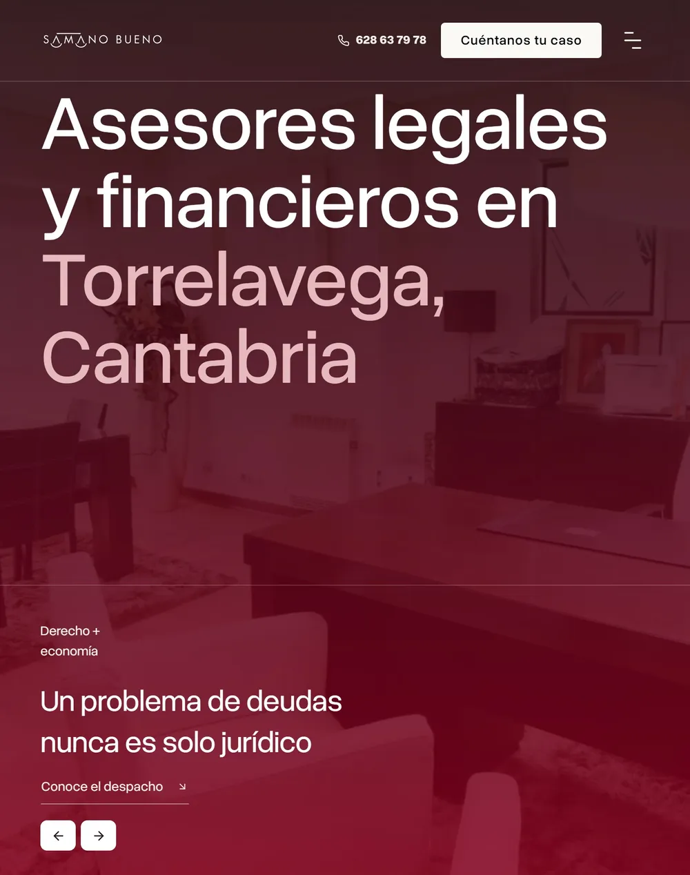 Web de Sámano Bueno en la tableta