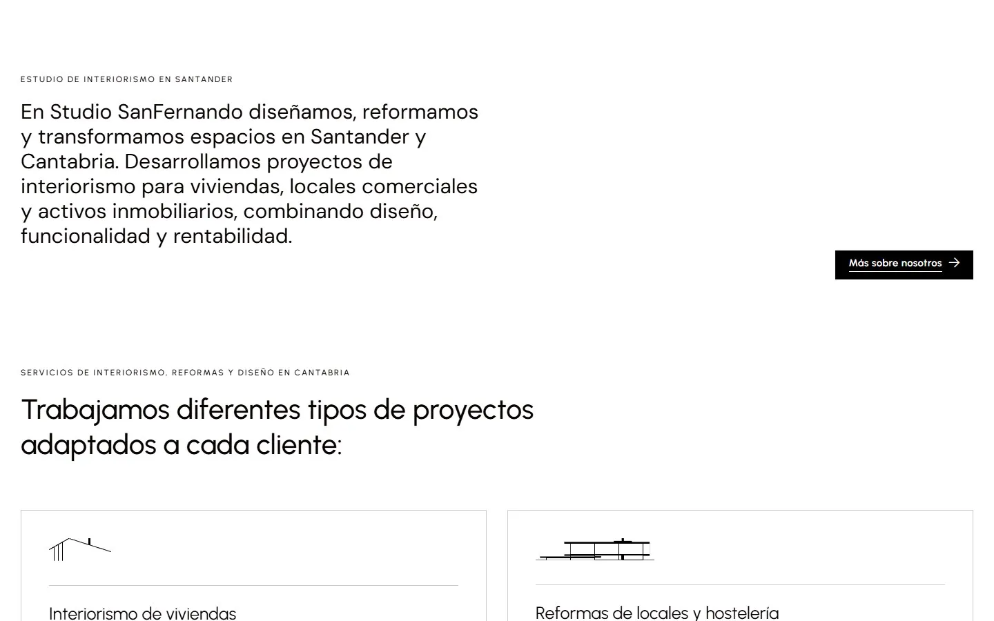 Una sección de la web de Studio SanFernando