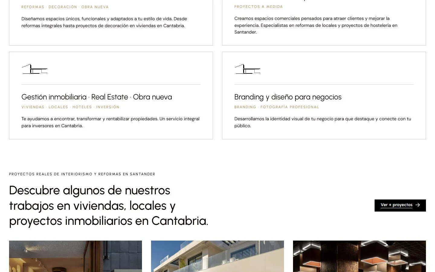 Otra sección de la web de Studio SanFernando