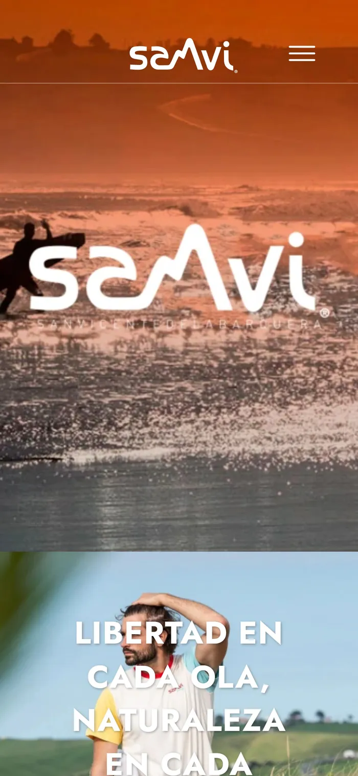 Web de Sanvi Surf en el móvil