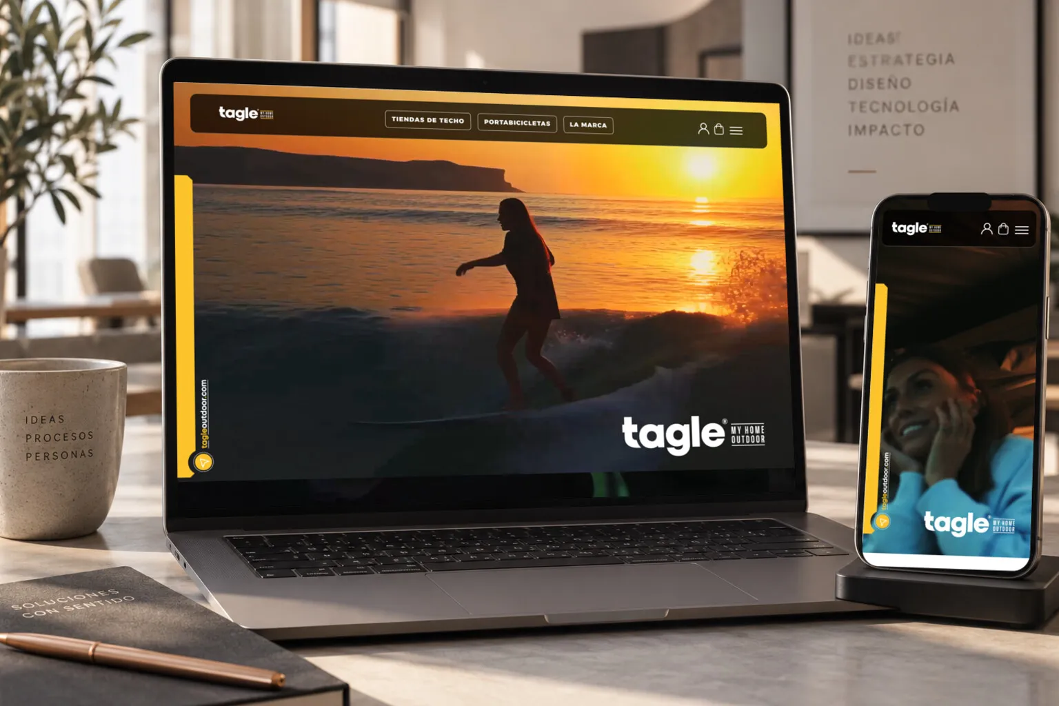 La web de Tagle Outdoor en varias pantallas