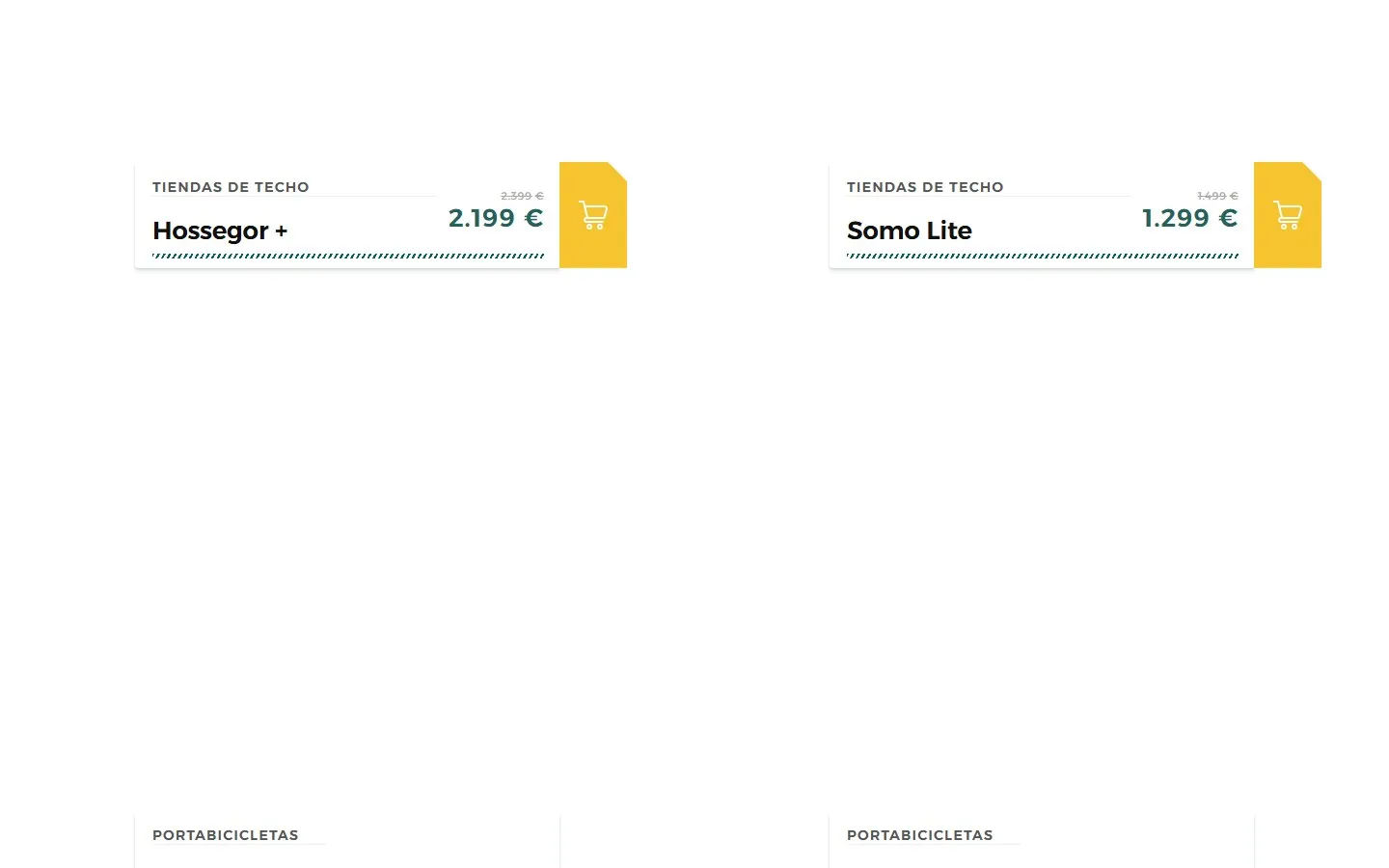 Otra sección de la web de Tagle Outdoor