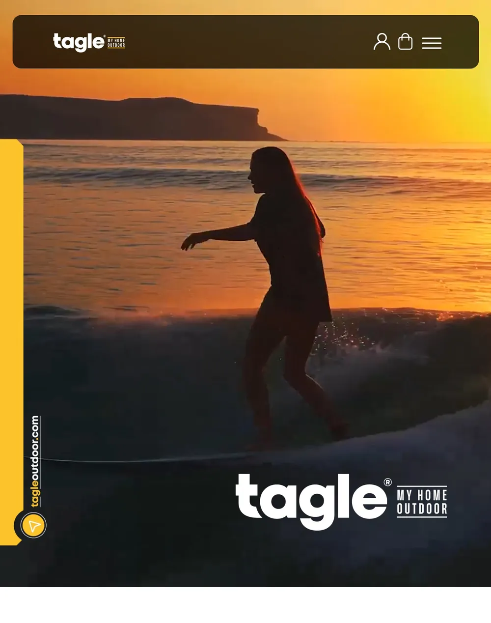 Web de Tagle Outdoor en la tableta