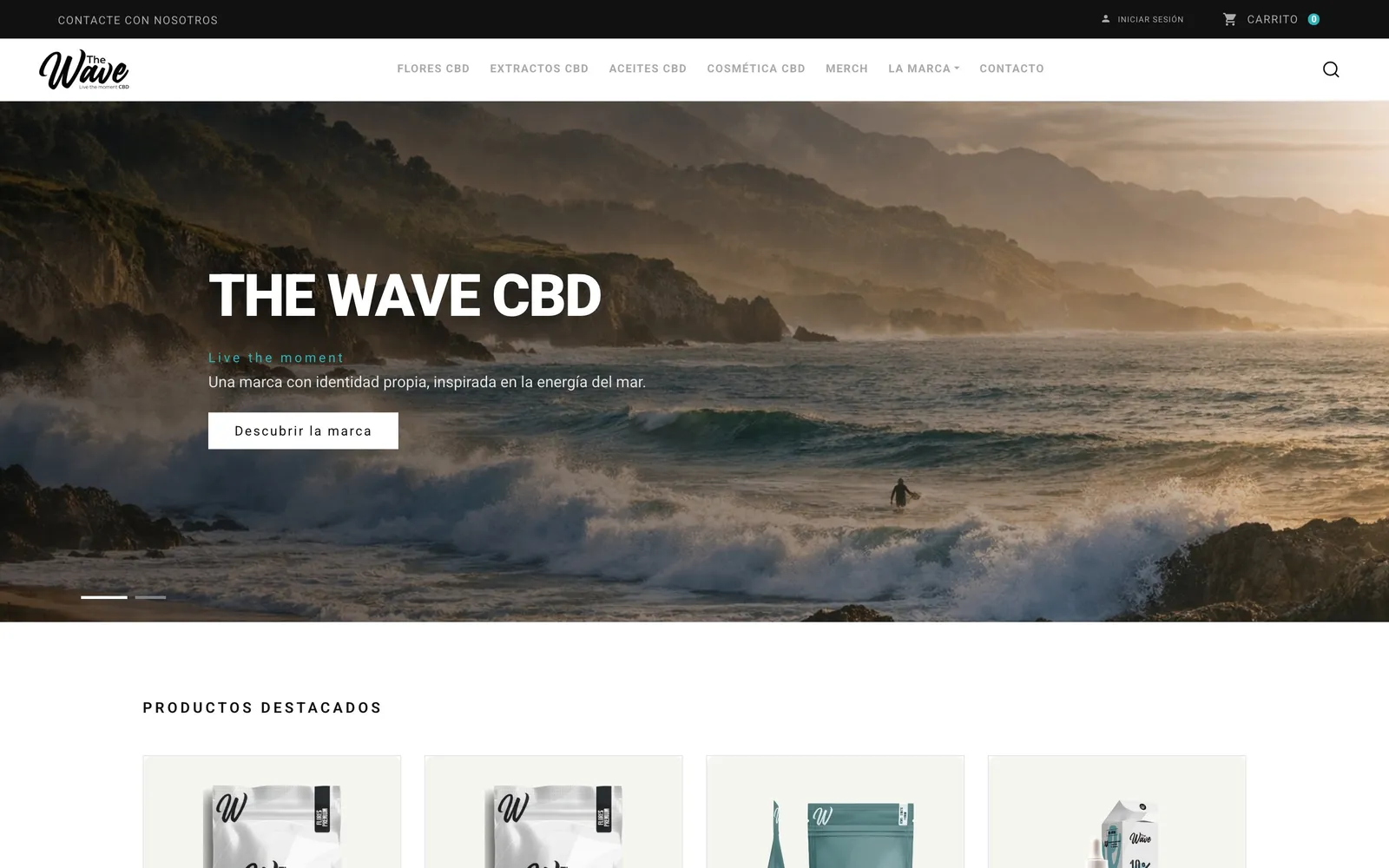 Web de The Wave CBD, diseñada por Índole