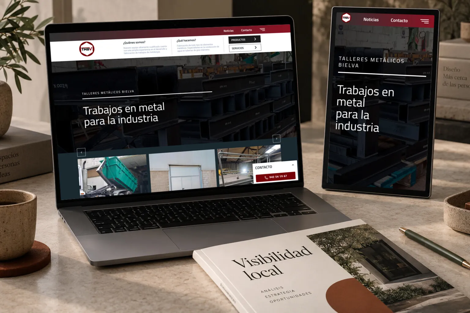 La web de Talleres Metálicos Bielva en varias pantallas