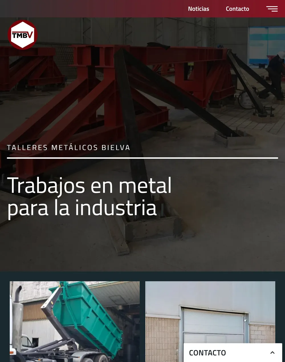 Web de Talleres Metálicos Bielva en la tableta