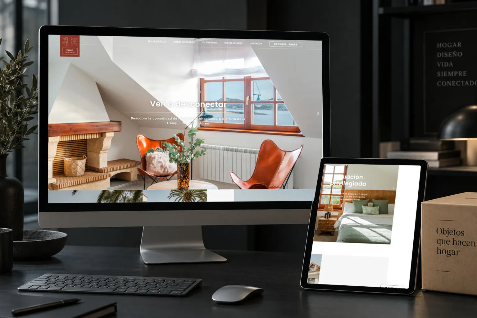 La web de Villas de la Ribera en varias pantallas