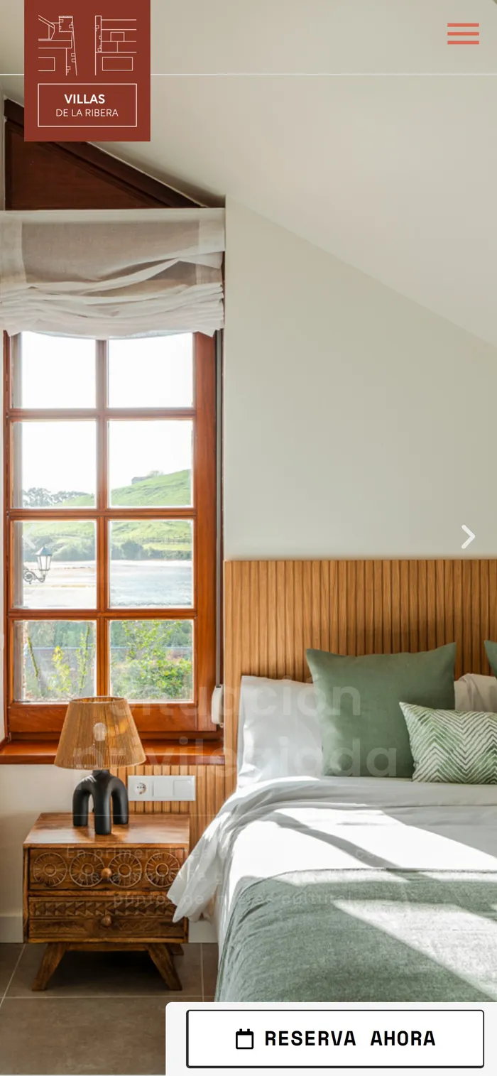 Web de Villas de la Ribera en el móvil