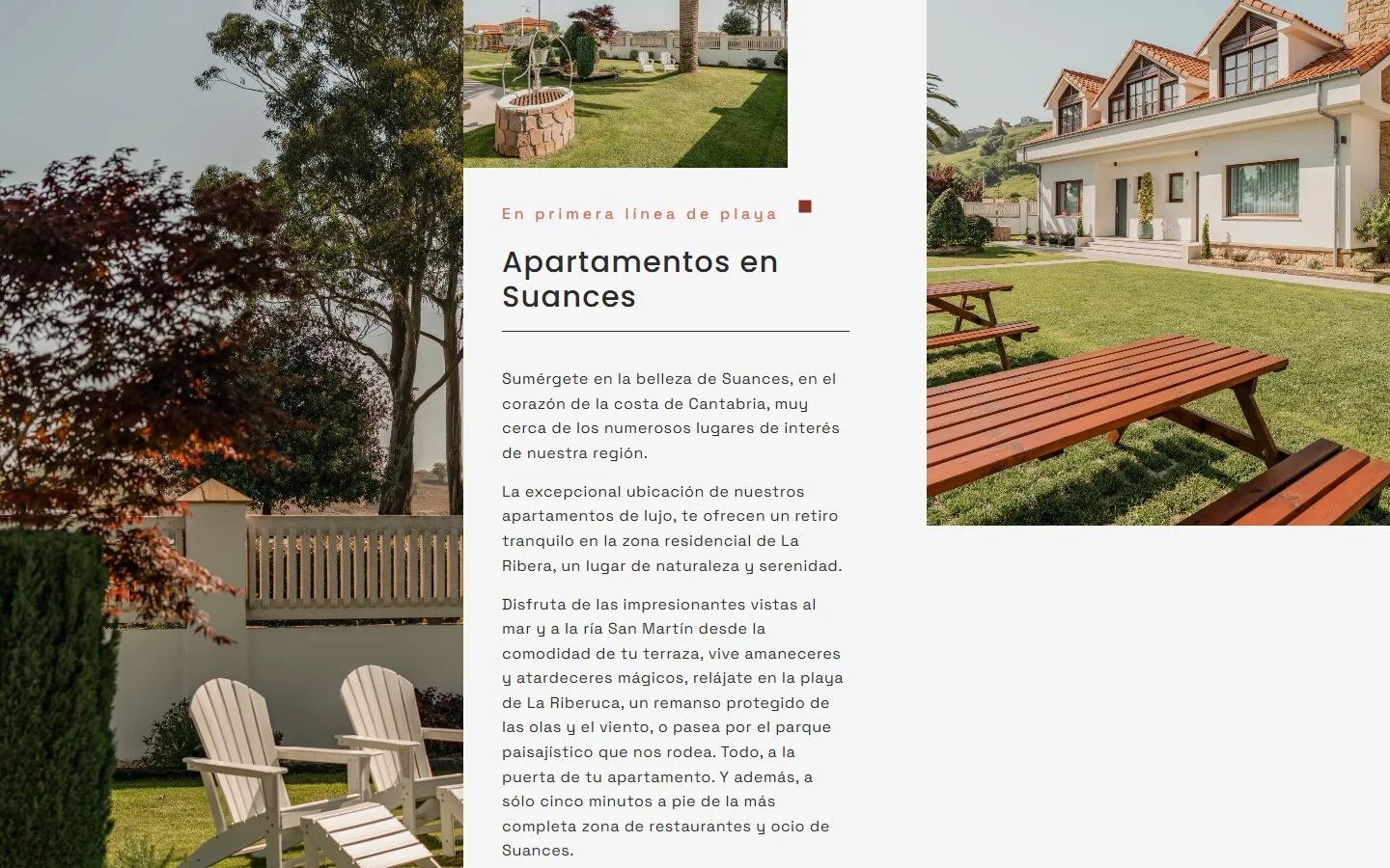 Una sección de la web de Villas de la Ribera