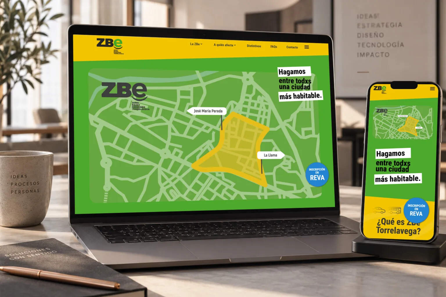 La web de ZBe Torrelavega en varias pantallas