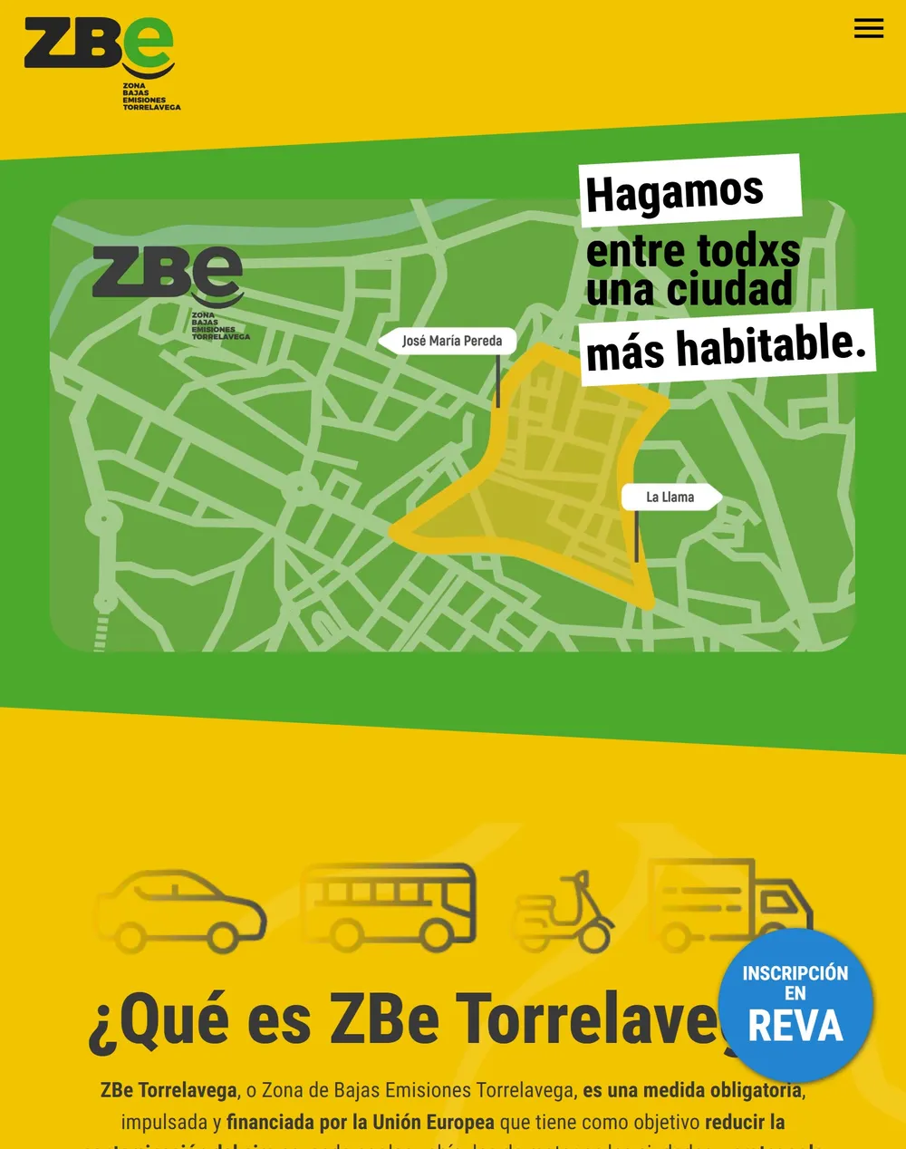 Web de ZBe Torrelavega en la tableta